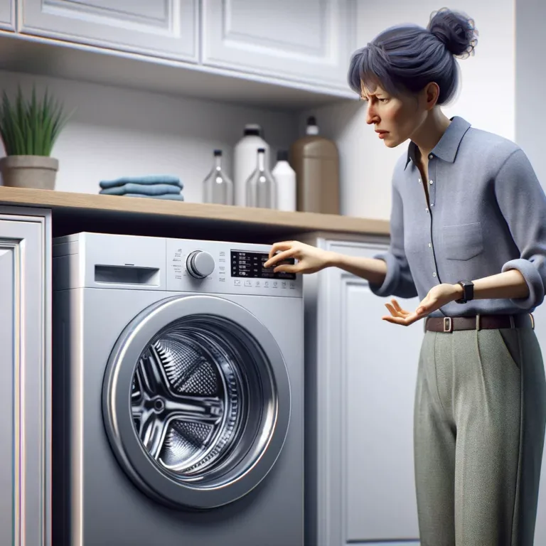 Woman frustrated with washer
