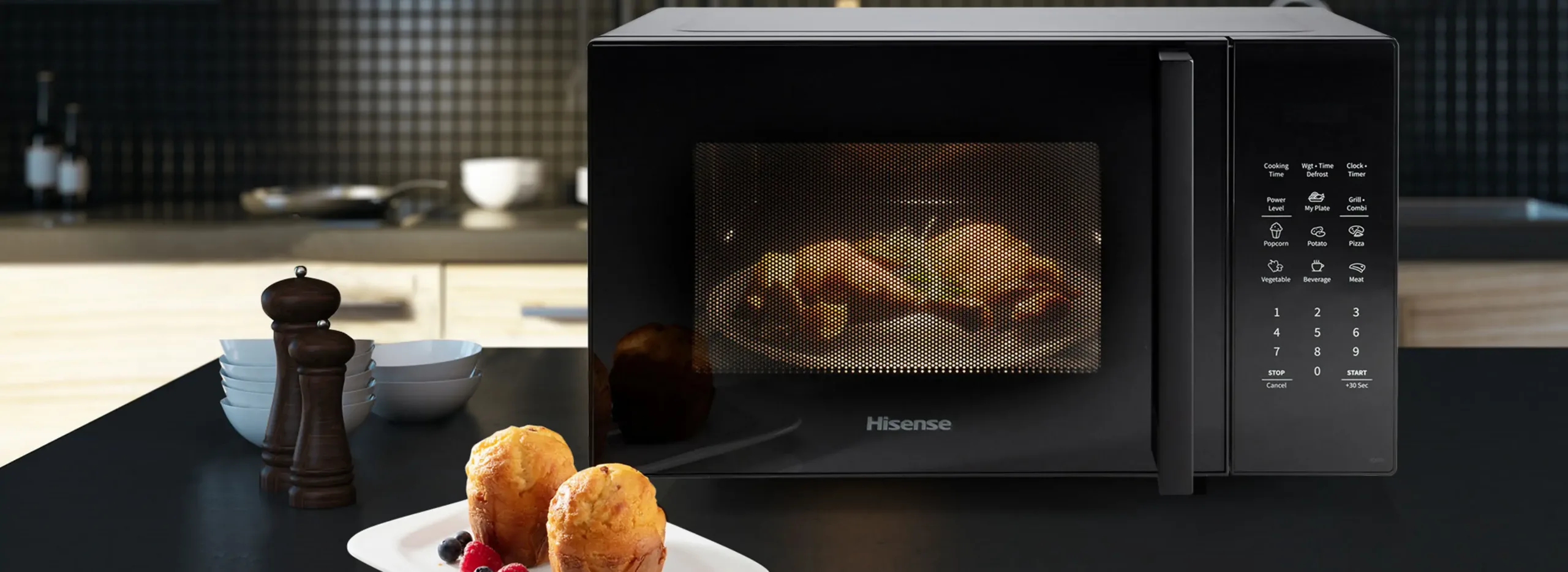 microwave oven in kitchen