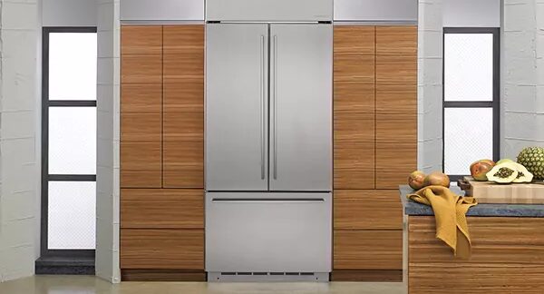 Built in monogram in kitchen