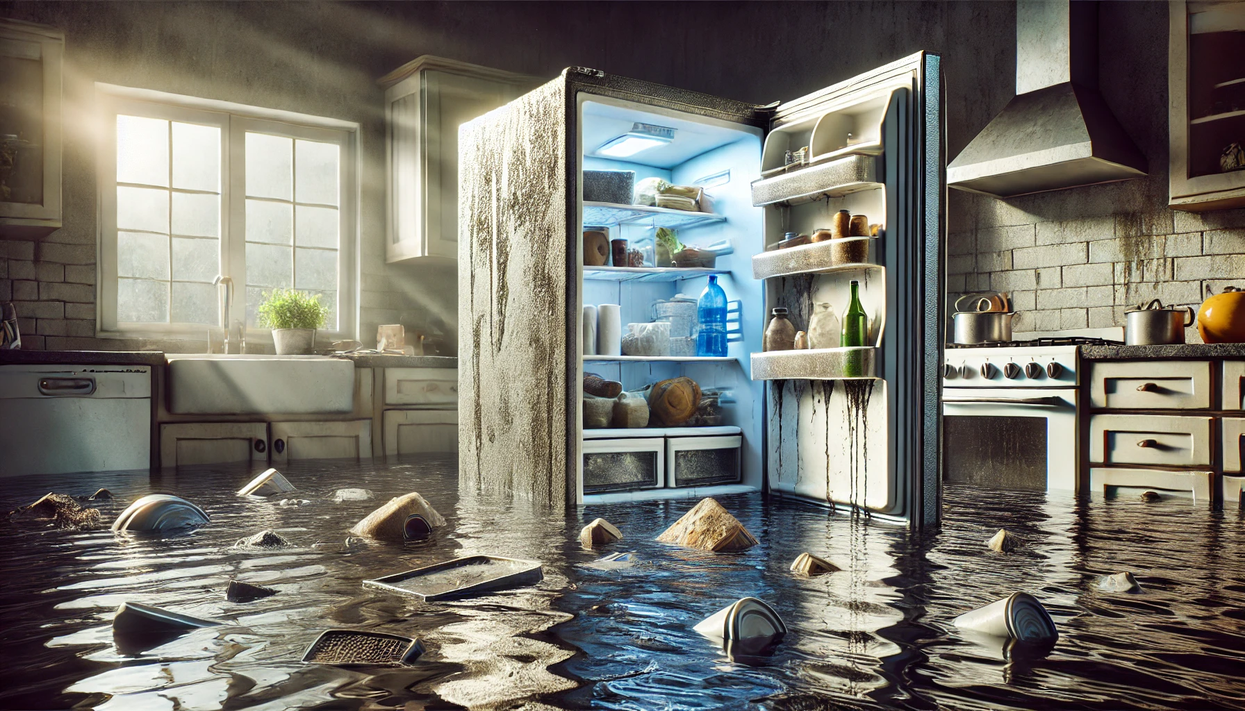 hurricane helene damaged refrigerator