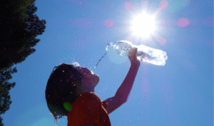 Drinking water sunny day