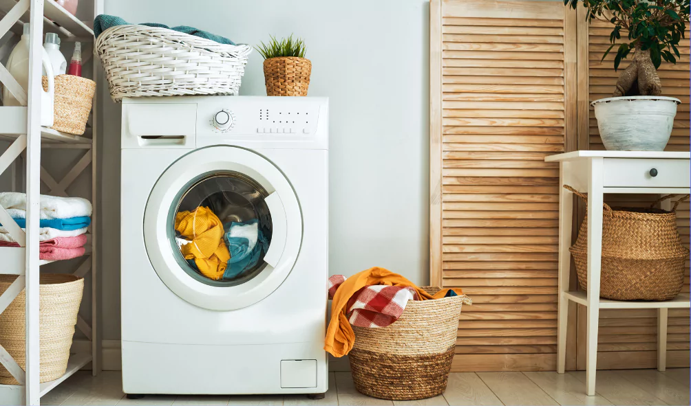 washing machine in laundry room