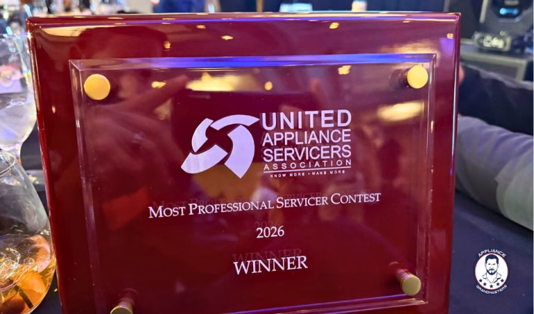 Wilmer Toro accepting the 2026 Most Professional Servicer Award at ASTI in Kansas City